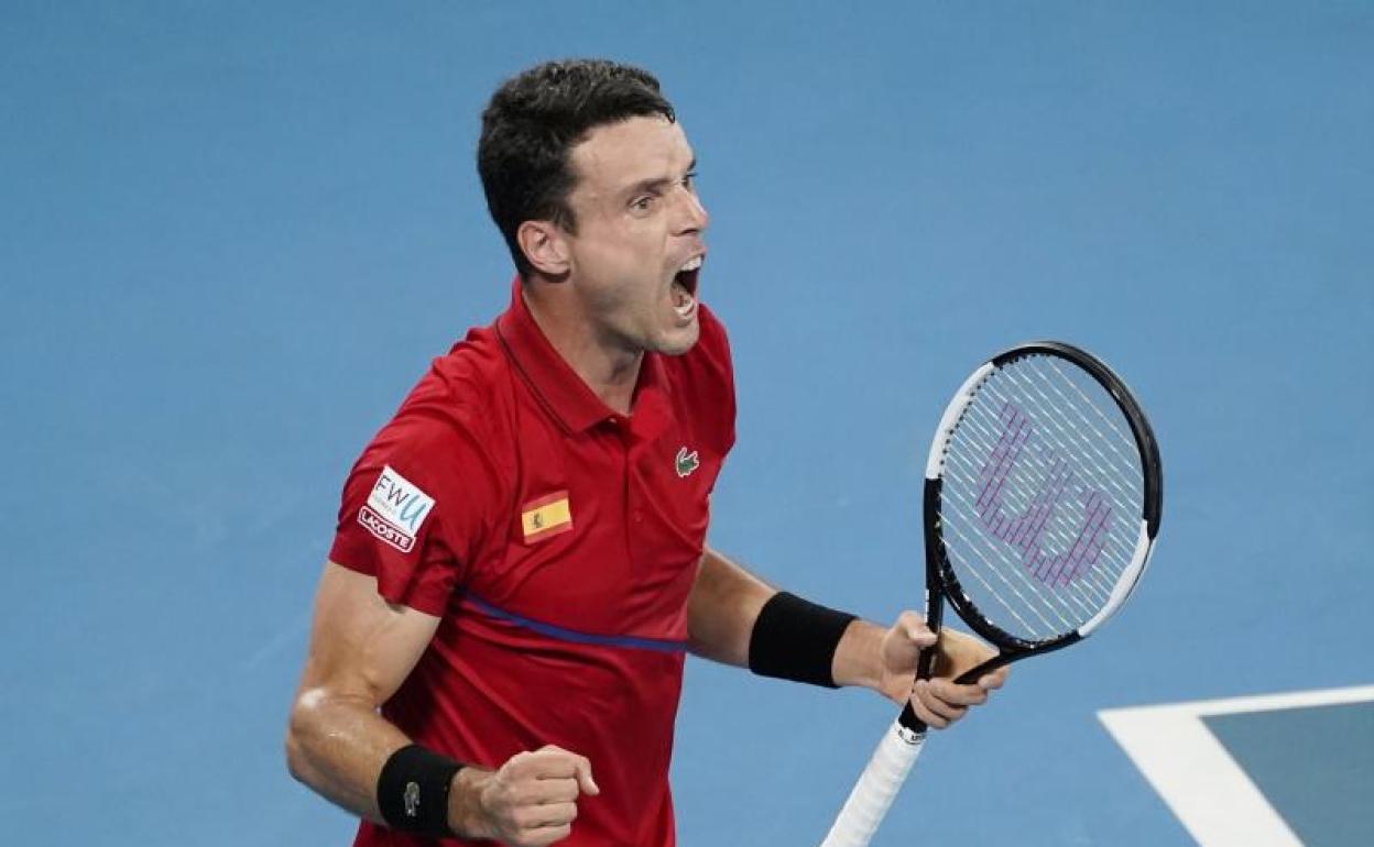 Roberto Bautista tras vencer a Dusan Lajovic en la final de la ATP Cup 