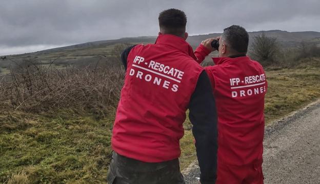 Los rescatadores privados, este pasado fin de semana en el monte Hijedo. 