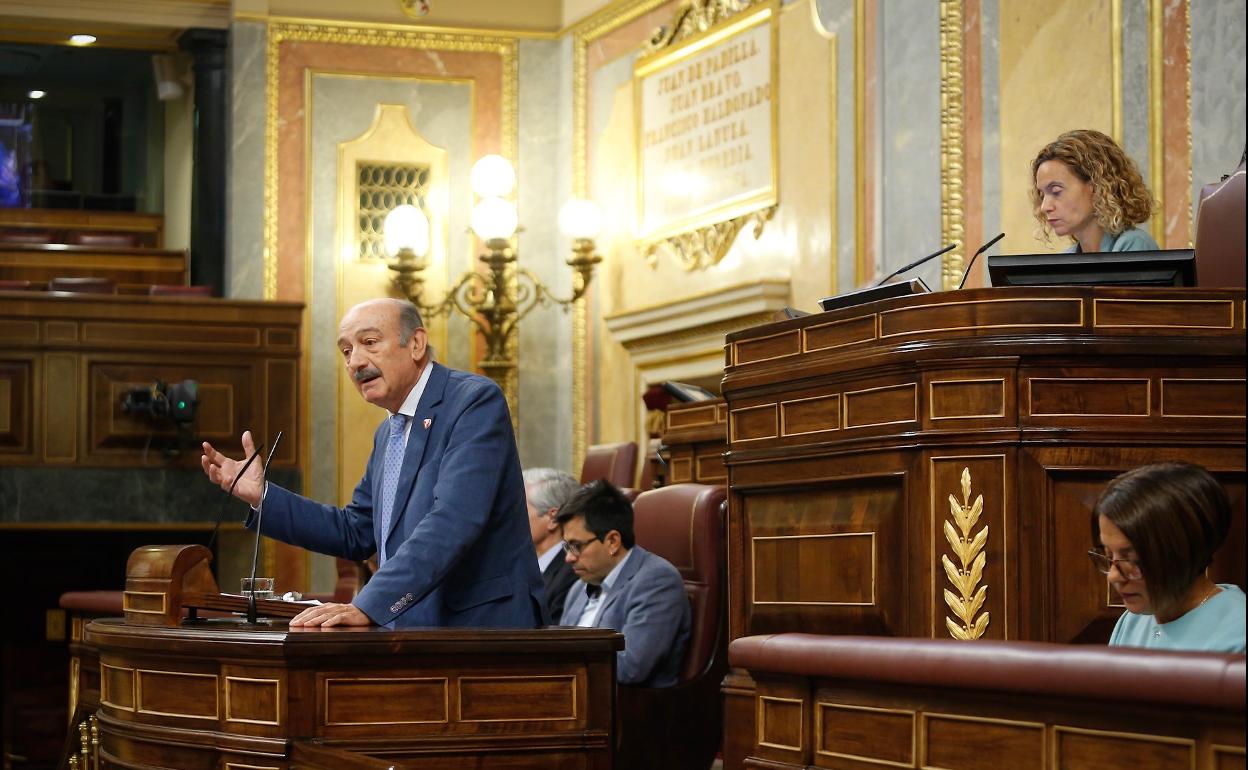 Imagen de la intervención ayer en el Congreso del regionalista José María Mazón. 