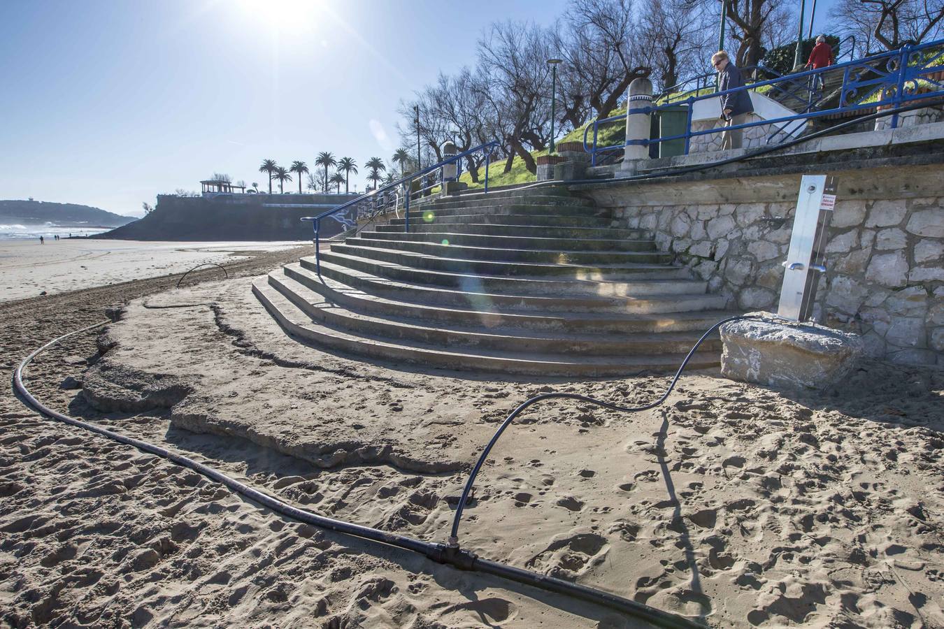 Fotos: La Segunda del Sardinero pierde dos metros de arena por el temporal