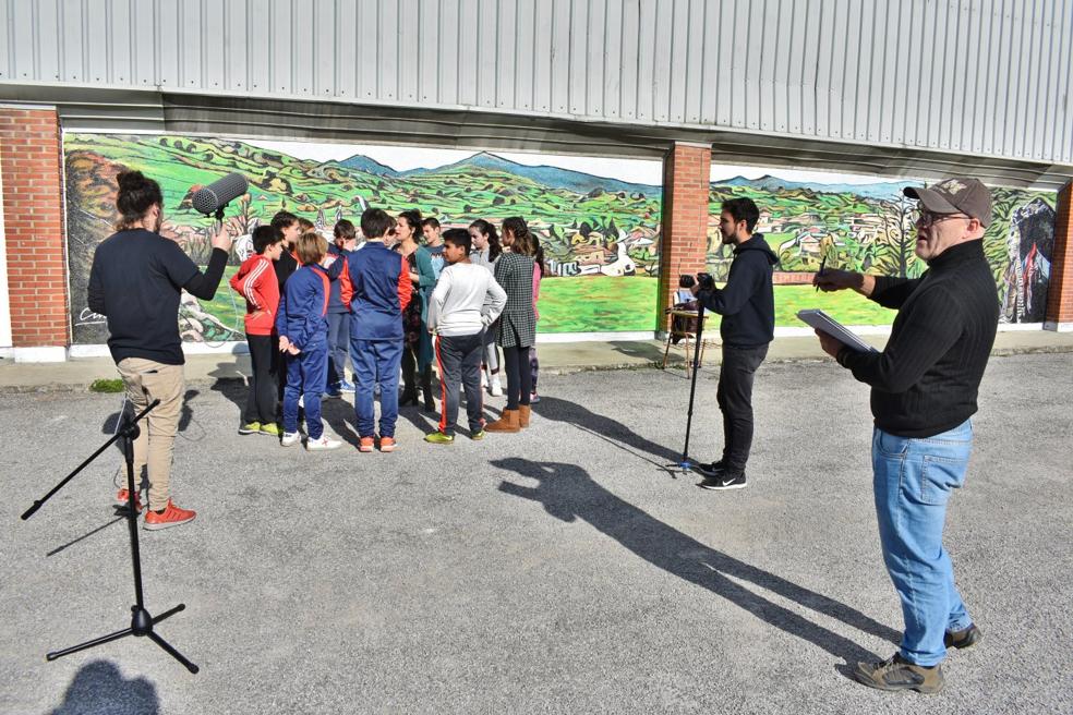 Los alumnos del colegio Torres Quevedo han sido protagonistas en el rodaje. cavia