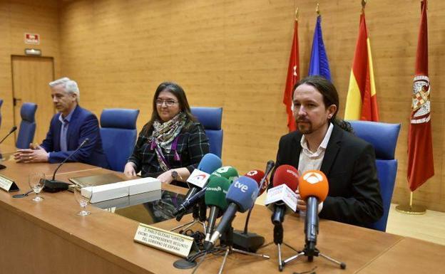 El vicepresidente del Gobierno, Pablo Iglesias, en la Universidad Complutense.