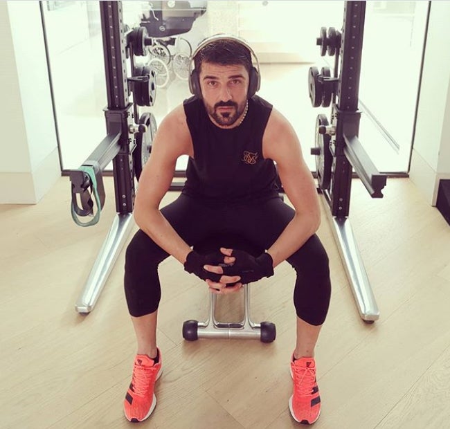 David Villa, en su gimnasio.