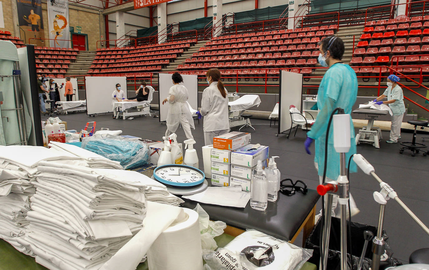 El pabellón acoge desde el pasado lunes la atención ambulatoria de rehabilitación, fisioterapia, logopedia y terapia ocupacional del Hospital Sierrallana,