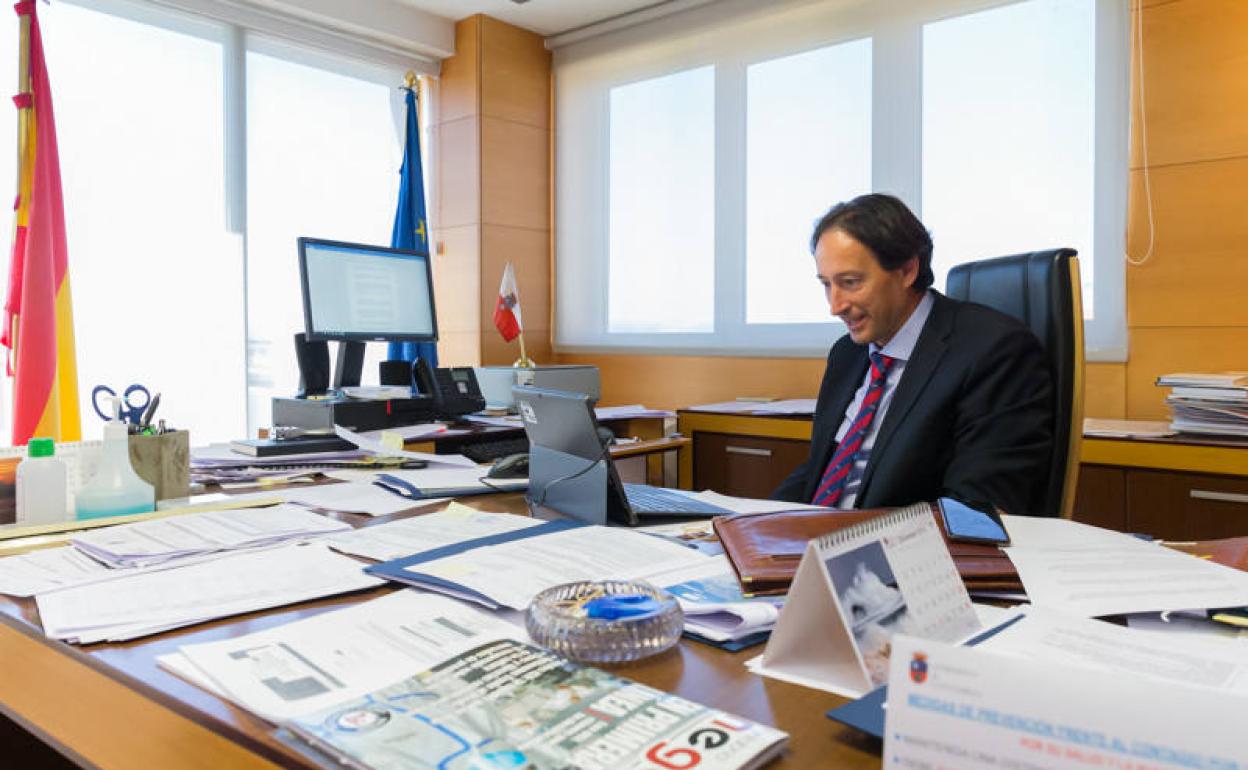 Gochicoa durante la reuniión telemática