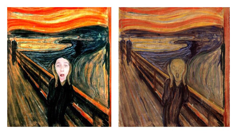 Título del cuadro: ‘El grito’. Autor/a: Edvard Munch. Pintado: 1893. Maestro/a imitador: Blanca Quintero, Técnico de Infantil.