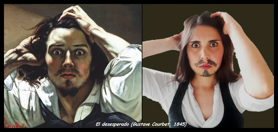 Título del cuadro: ‘El desesperado’. Autor/a: Gustave Courbet. Pintado: 1845. Maestro/a imitador: Lucía Medrano, Maestra de Infantil.