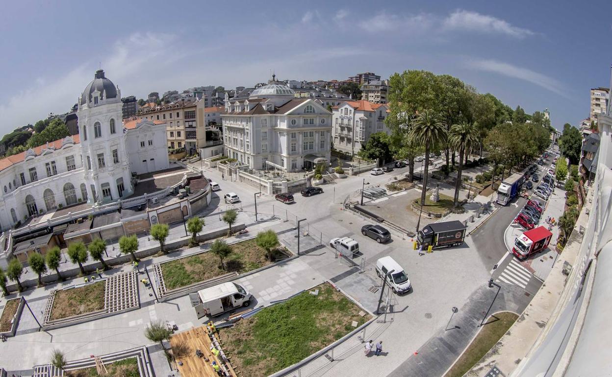 Aspecto que presenta la plaza de Italia, muy próxima a su imagen final una vez que acaben las obras del tanque de tormentas a principios de agosto