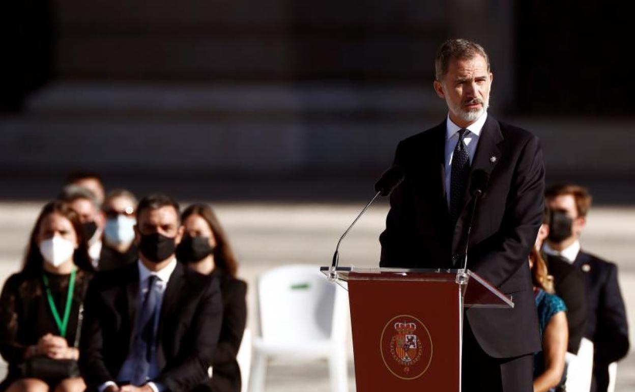 El rey Felipe VI, durante su intervención. 