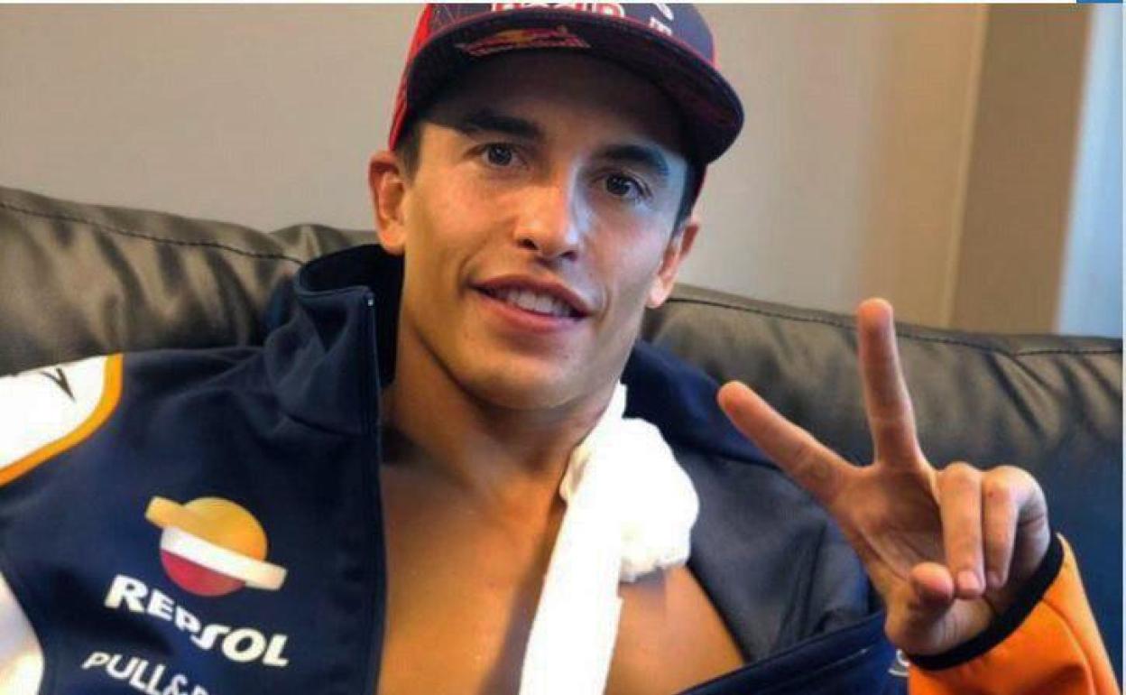 Marc Márquez, tras su caída en Jerez. 