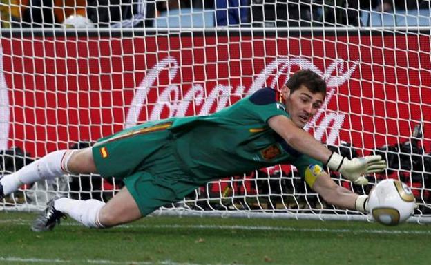 Iker Casillas, durante la final del Mundial de Sudáfrica. 