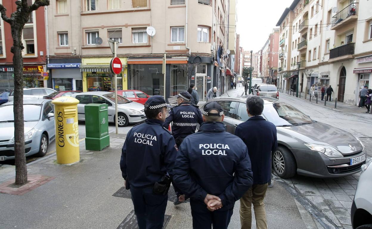 Intervención policial en La Inmobiliaria a finales de agosto.