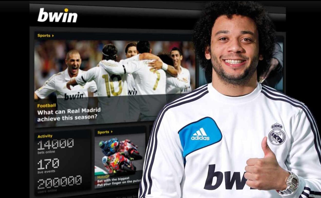 El jugador del Real Madrid Marcelo anunciando un portal de apuestas 'online'. 