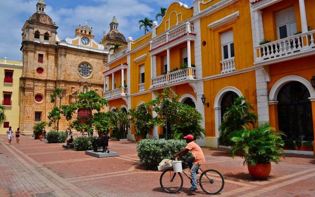 La ciudad amurallada en Cartagena de Indias.