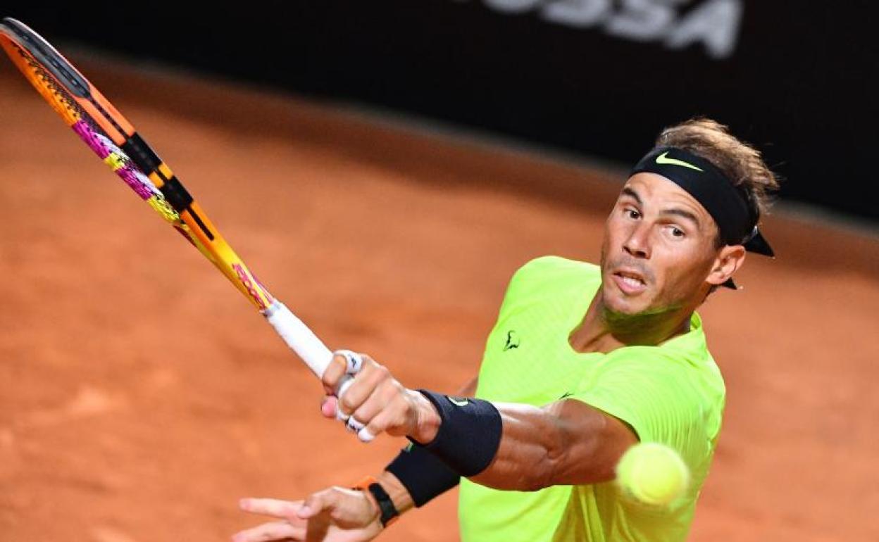 Rafa Nadal, durante su partido contra Dusan Lajovic. 