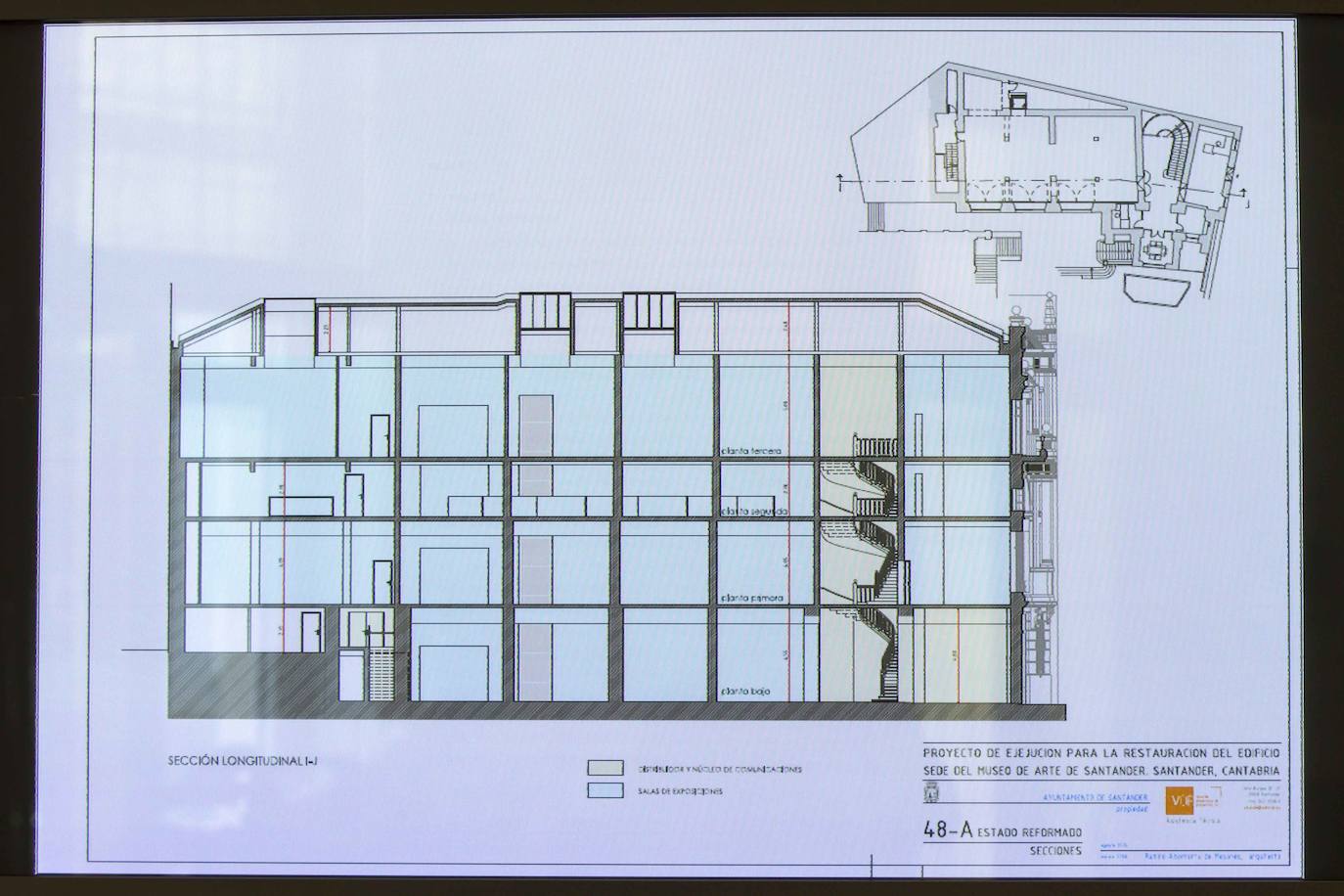 El proyecto de rehabilitación contempla 14 salas para exposiciones, la escalera original del proyecto de Rucabado y un ascensor interior acristalado