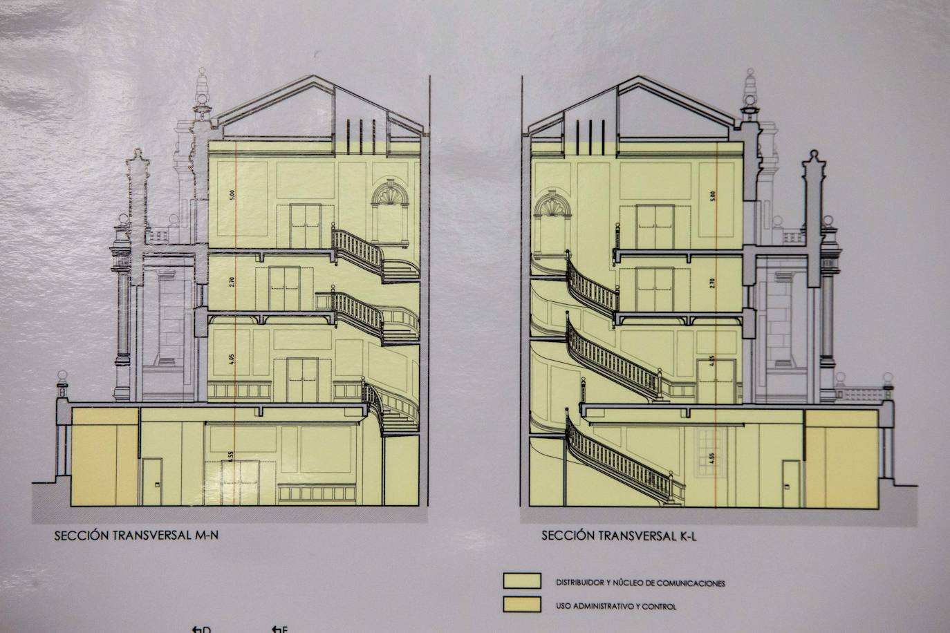 El proyecto de rehabilitación contempla 14 salas para exposiciones, la escalera original del proyecto de Rucabado y un ascensor interior acristalado