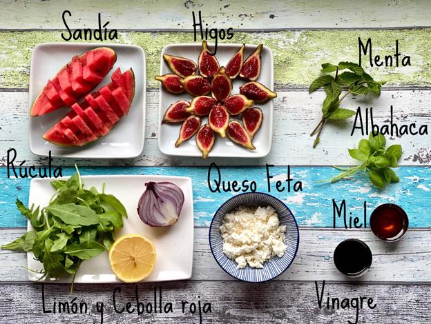 Toma nota de los ingredientes de la ensalada.