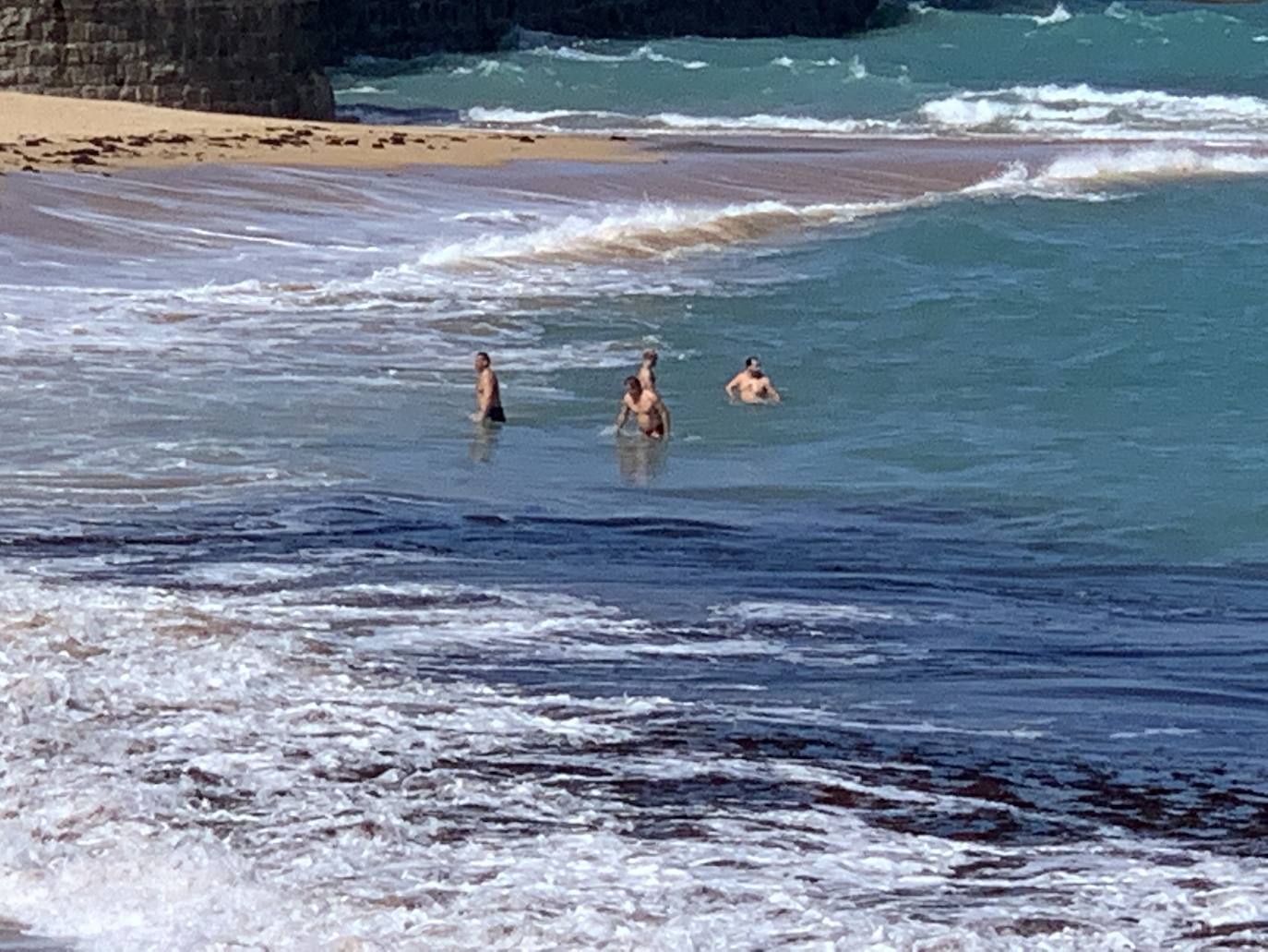 Muchas playas de Cantabria han amanecido este domingo con sus orillas teñidas del rojo de la caloca. La mala mar de estos días ha sacado estas algas del fondo marino, que han emergido formando montañas al borde del mar. Comienzan a verse cuadrillas extrayendo la caloca a paladas. Son los 'caloqueros', que, a la par que se ganan la vida secando y vendiendo estas algas, realizan una labor de limpieza de las playas. En estas imágenes, caloqueros trabajando en la Virgen del Mar y la playa de El Camello invadida de caloca.