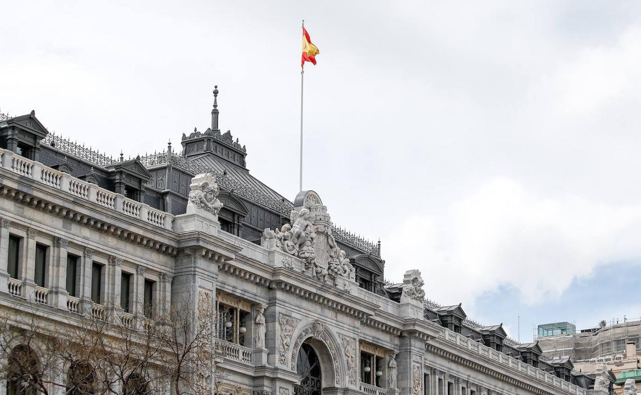 Fachada del Banco de España, en la calle de Alcalá de Madrid 