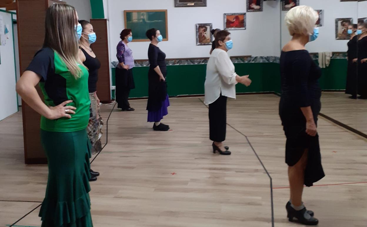Una de las clases de flamenco. 