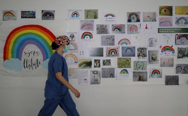 Una enfermera, en un hospital de Barcelona. 