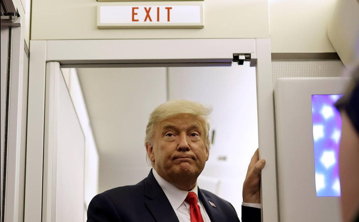 Donald Trump, en el Air Force One.