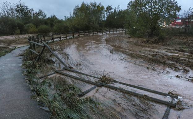 Galería. La confluencia del Híjar con el Ebro se volvió a inundar.