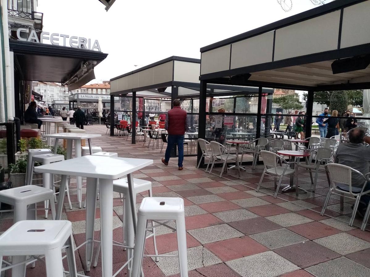 Comerciantes, hosteleros y otros empresarios, durante la movilización