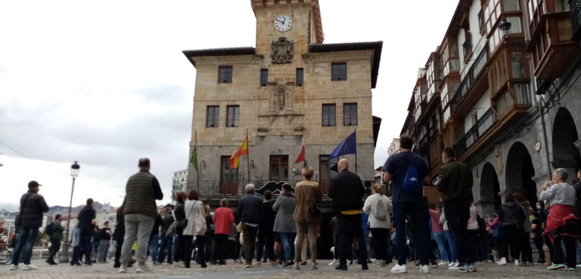 Comerciantes, hosteleros y otros empresarios, durante la movilización