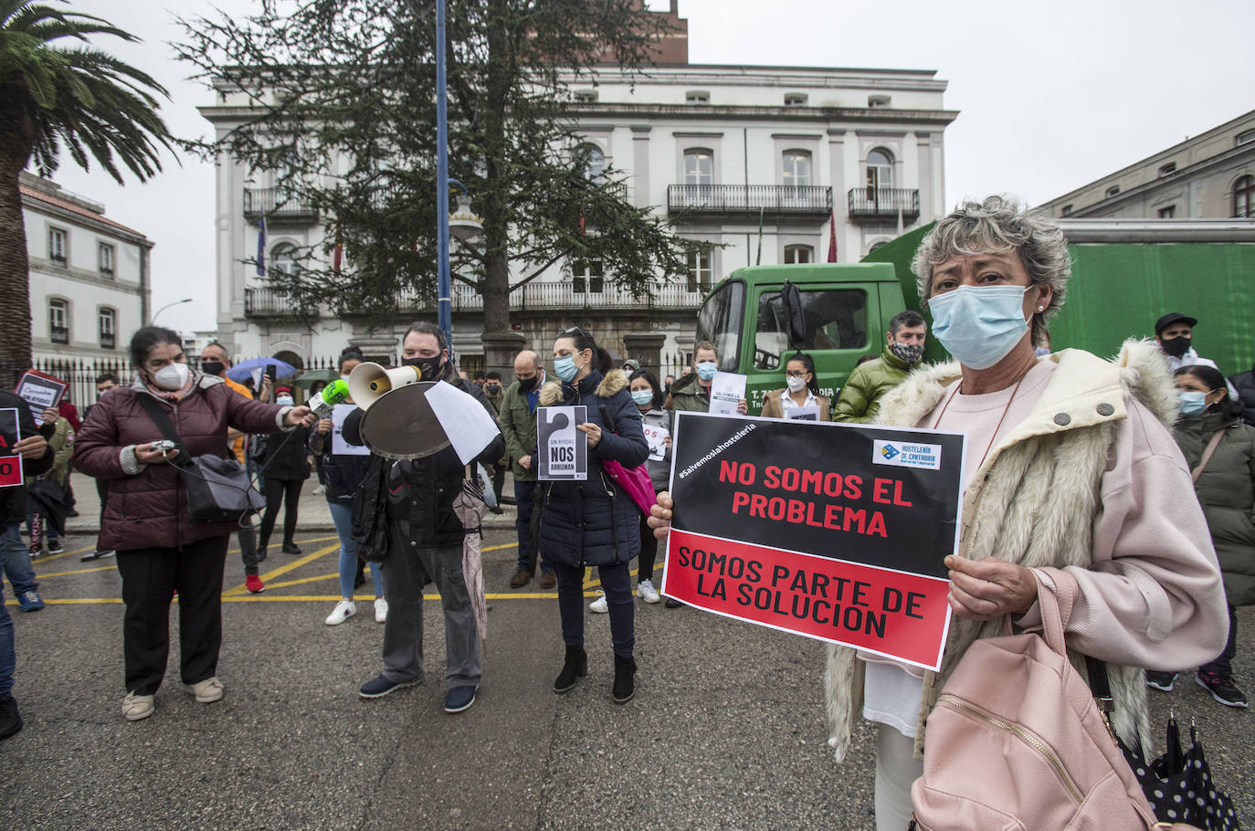 La protesta de los hosteleros de Laredo.