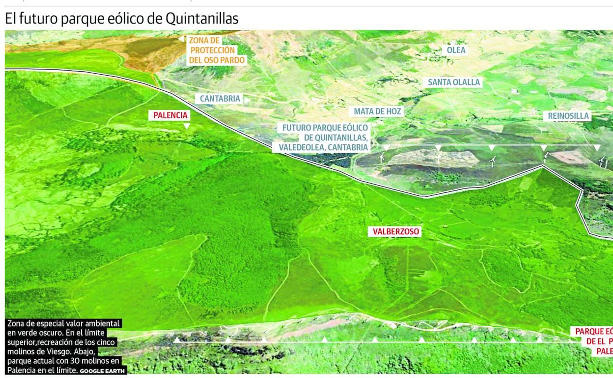 Castilla y León se opone a la expansión eólica en Cantabria frente a la permisividad en su territorio