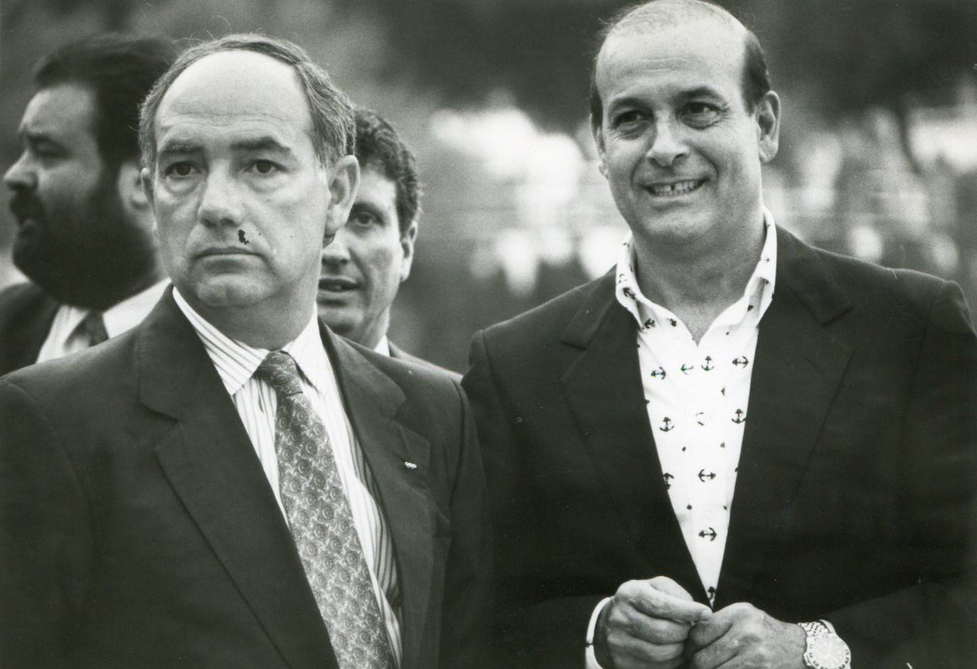 1992. Manuel Huerta Castillo, alcalde de Santander, y Juan Hormaechea.