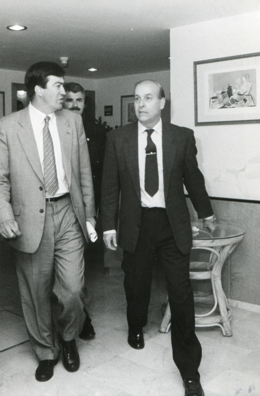 1993. Hormaechea junto a Francisco Alvarez Cascos en Santander.