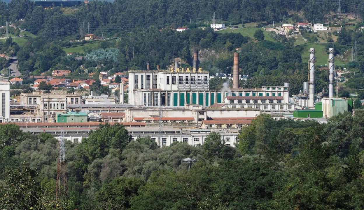 Complejo industrial de Sniace en Torrelavega, sin actividad desde el pasado febrero. 