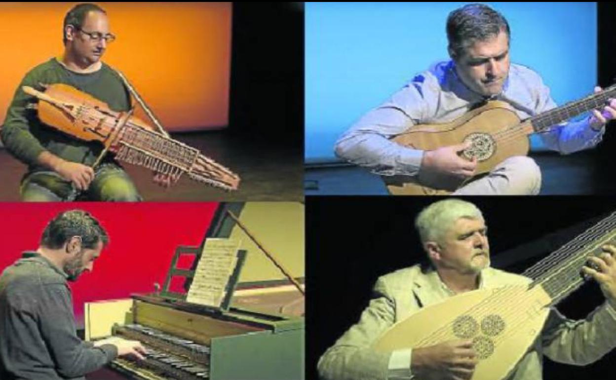 Esteban Bolado, nyckelharpa; Josías Rodríguez, guitarra barroca; Jorge López-Escribano, clave, y Paulino García, tiorba, protagonistas del nuevo proyecto de la entidad destinado a la difusión musical