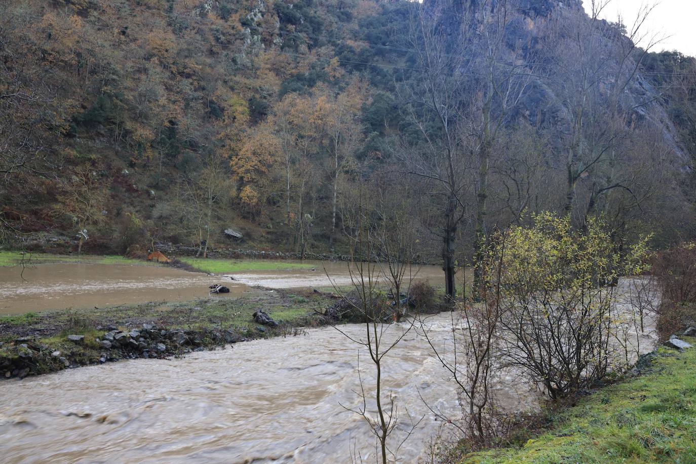 Fotos: Los ríos Deva y Quiviesa inundan fincas y paseos fluviales en Potes