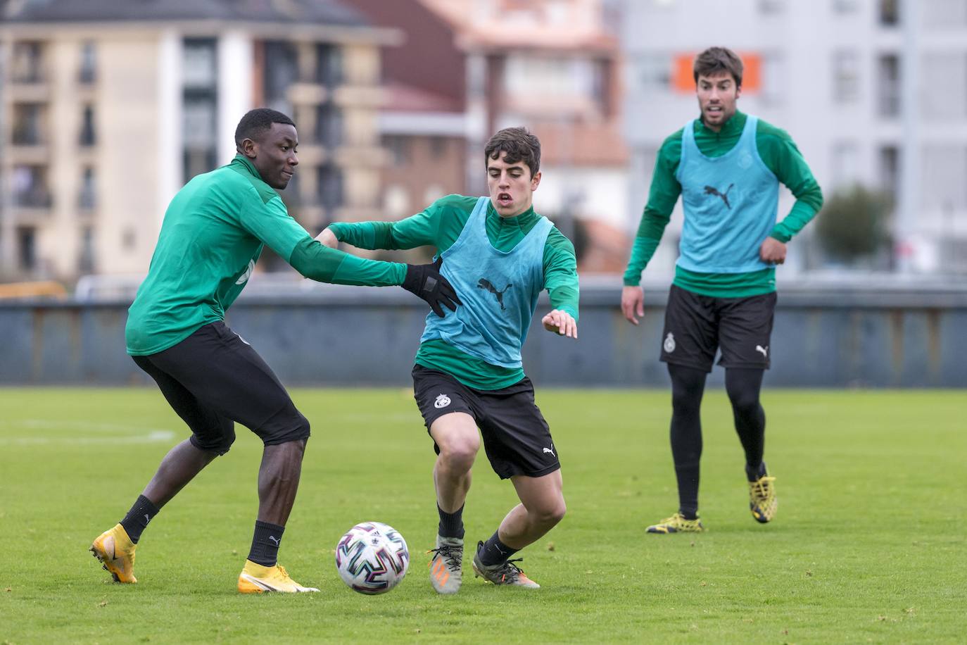 Solabarrieta en su primer entrenamiento en La Albericia.