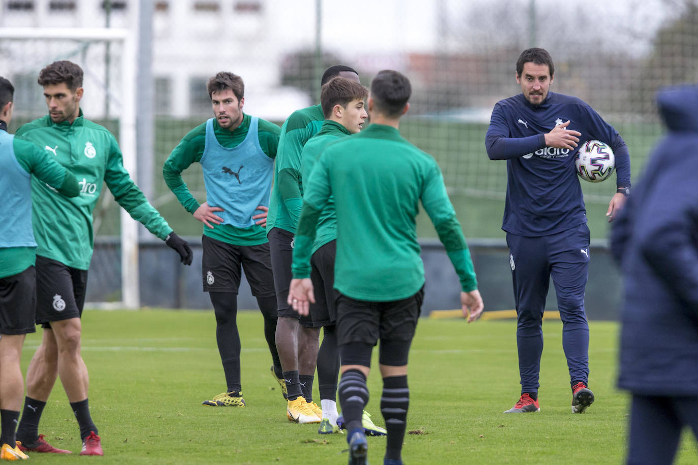 Solabarrieta en su primer entrenamiento en La Albericia.