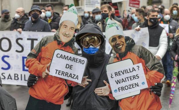 Galería. Uno de los participantes en la protesta.