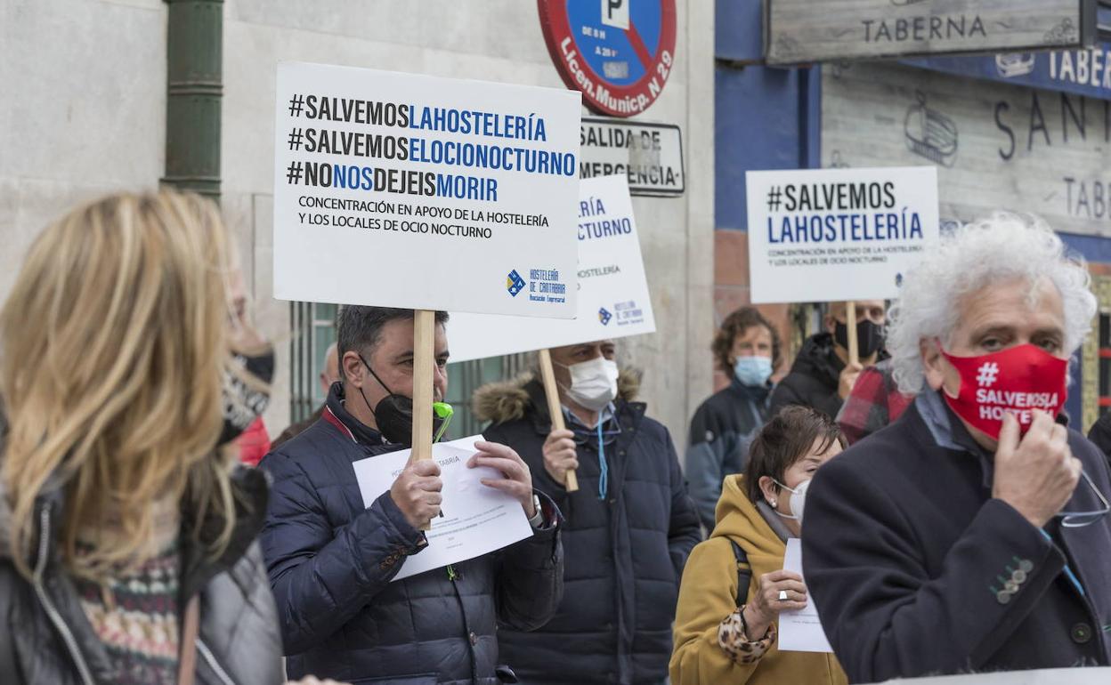 Imagen de una de las protestas del sector hostelero 