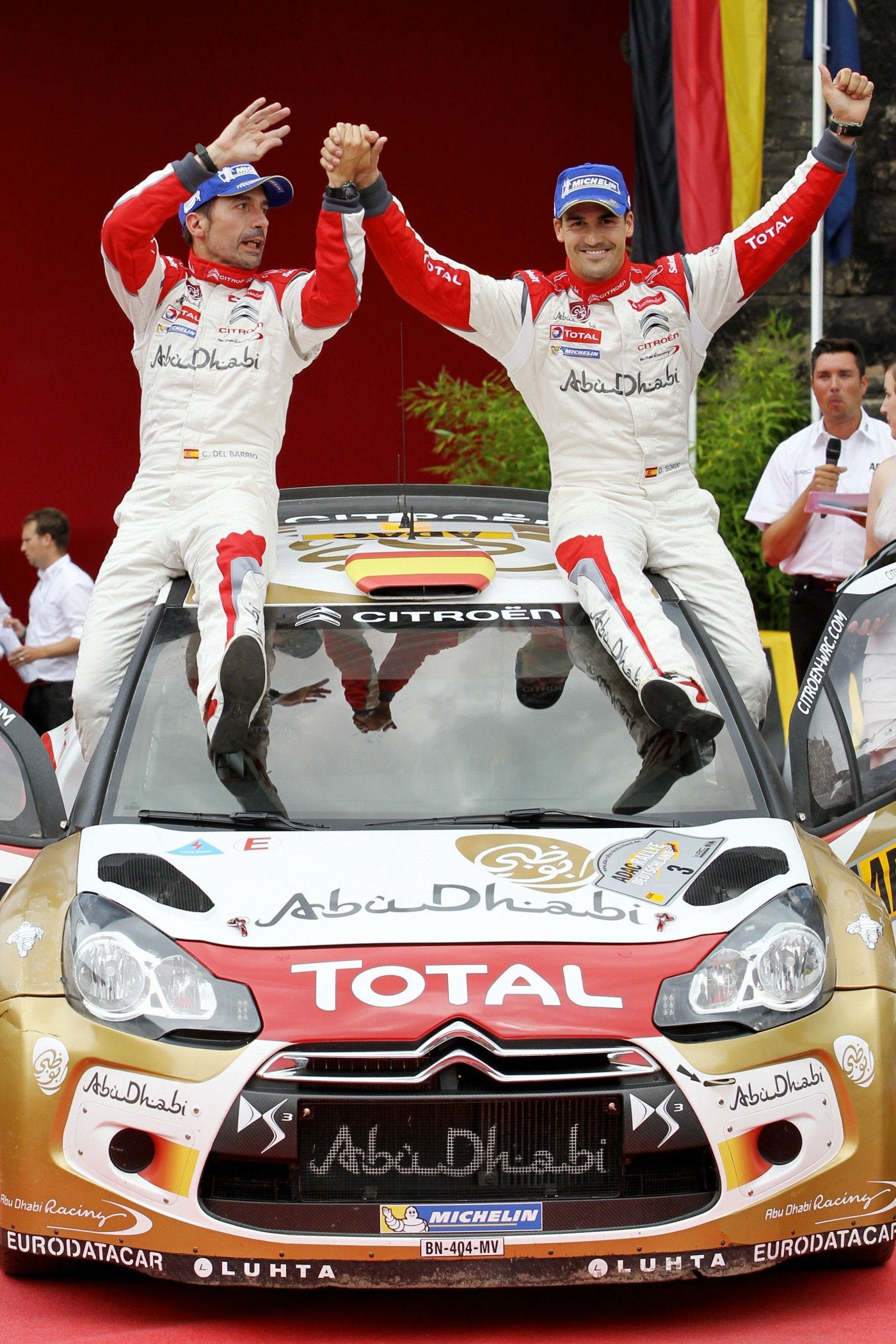 Del Bario, con Sordo en su primera victoria mundialista, en 2013. 