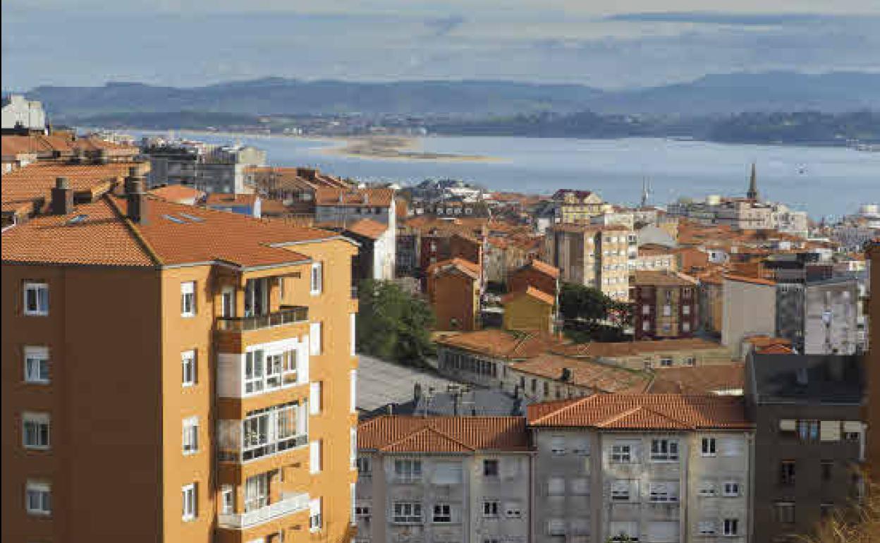 Bloques de viviendas en el entorno de la Bahía de Santander