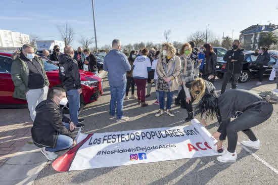 Autónomos del sector primario, del transporte y de organización de eventos durante la protesta de este miércoles