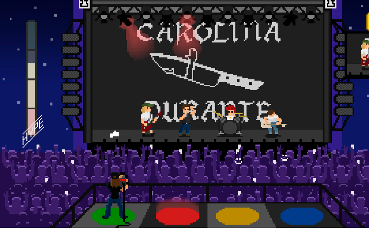 Videojuego con una simulación de un concierto del grupo musical Carolina Durante. 