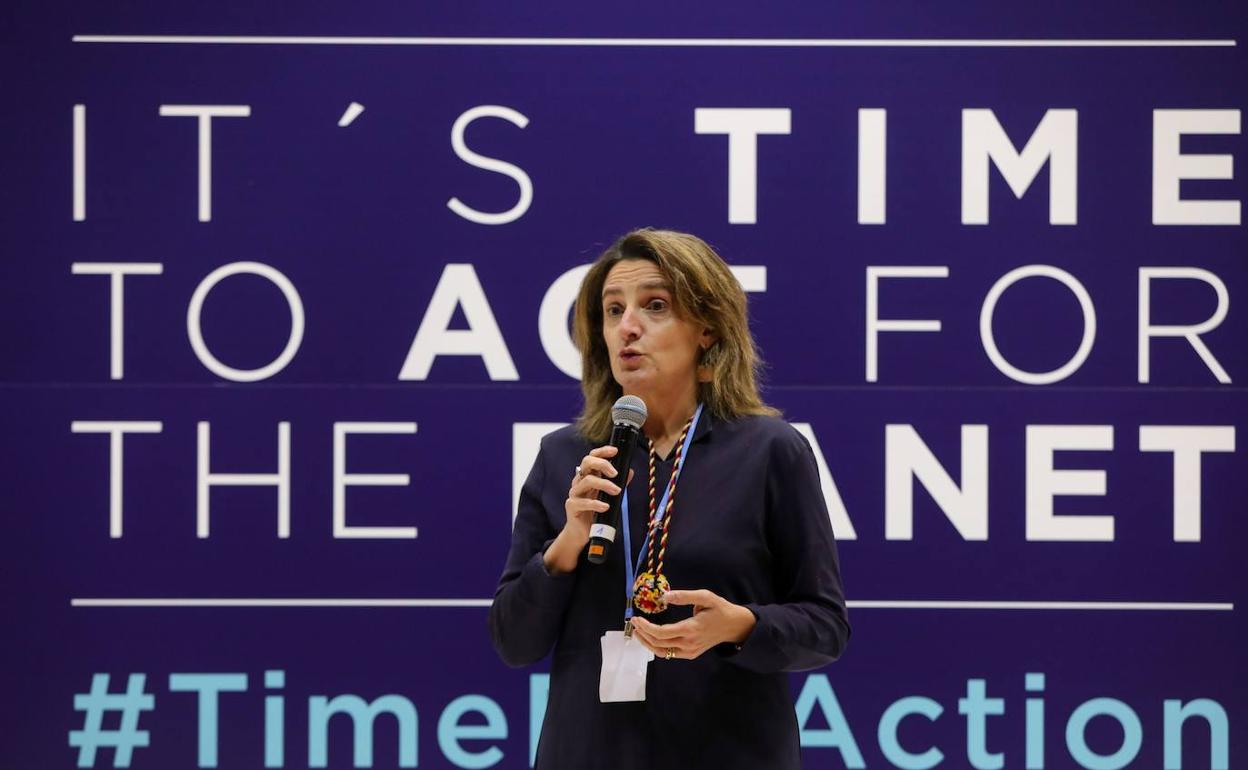 La vicepresidenta Teresa Ribera, durante la última jornada de la Cumbre del Clima, COP25, en Madrid. 
