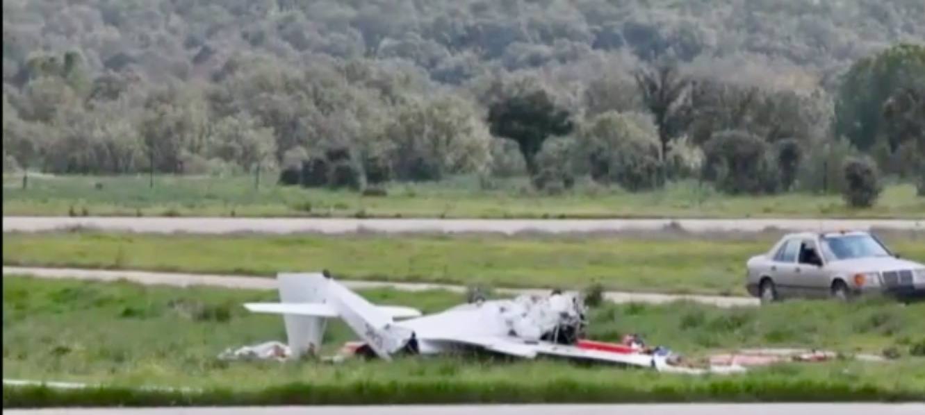 El avión siniestrado, según una imagen de la televisión castellanomanchega.