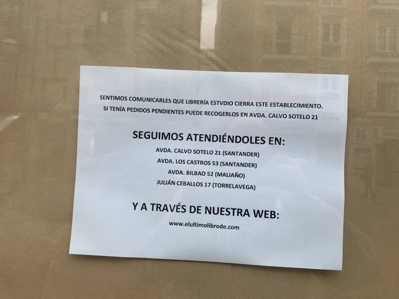 Cierra la librería Estvdio en la calle Burgos y la cadena Casa del Libro negocia ocupar su lugar