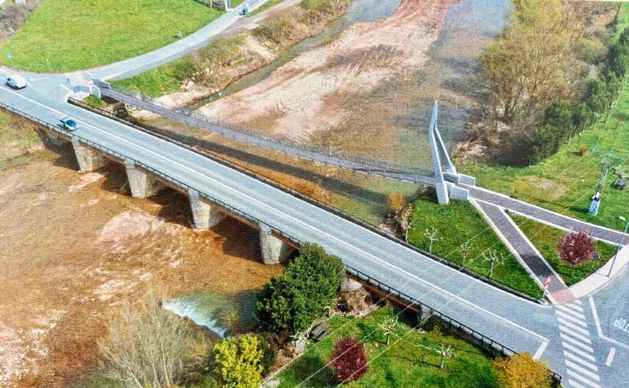 Infografía de la actuación en el puente de Matamorosa y que permitiría ofrecer un doble carril 