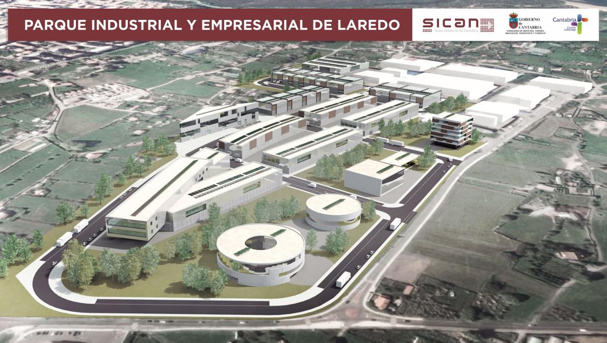 Recreación de cómo quedará el parque industrial proyectado para la villa pejina. 